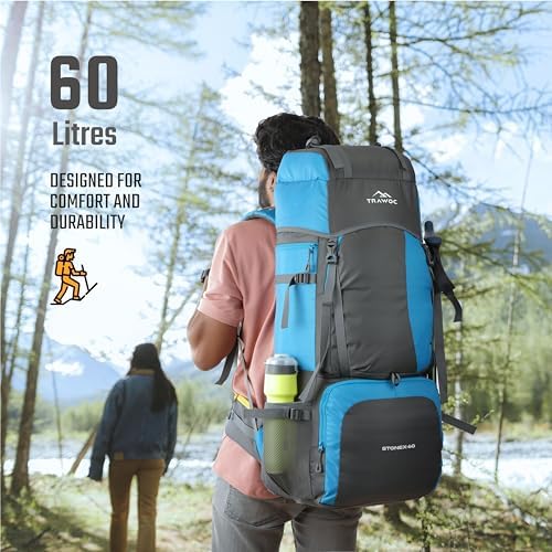 TRAWOC STONEX 60 Ltr Travel Backpack Trekking Rucksack bag for Men & Women Travel Bag Hiking Backback, HK001
