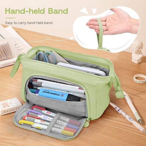 Mamowla Large Pencil Cases for Girls Super Big Pencil Case for Women Zipper Smoothy Pen Case Pouch Holder Stationery Organizer Duarable School Pencil Cases