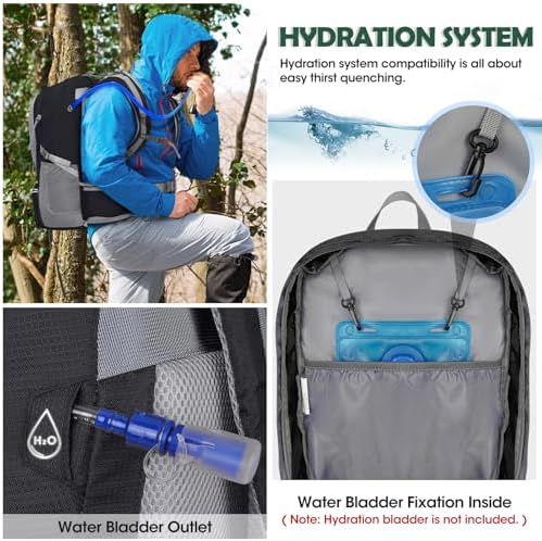 NUBILY Hiking Backpack 50L Waterproof Camping Backpack with Large Shoes Compartment and Wet Pocket Rucksack for Men Women Camping Backpack Lightweight Travel Backpack for Outdoor Sports