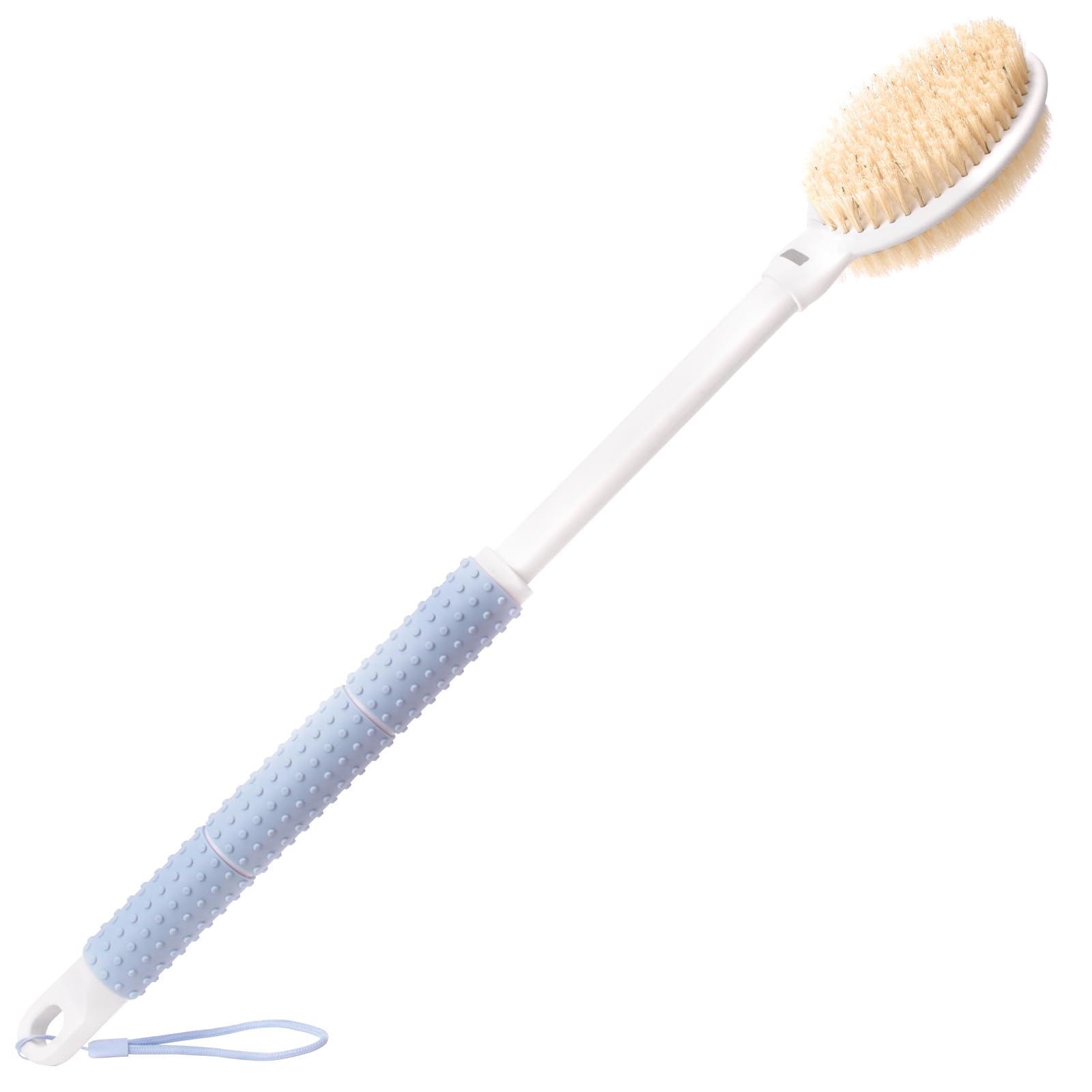 Wiseten Back Scrubber Body Shower Brush, Body Brush with 17-23.6" Long Retractable Handle, Shower Brush with Stiff and Soft Bristles, Exfoliating Back
