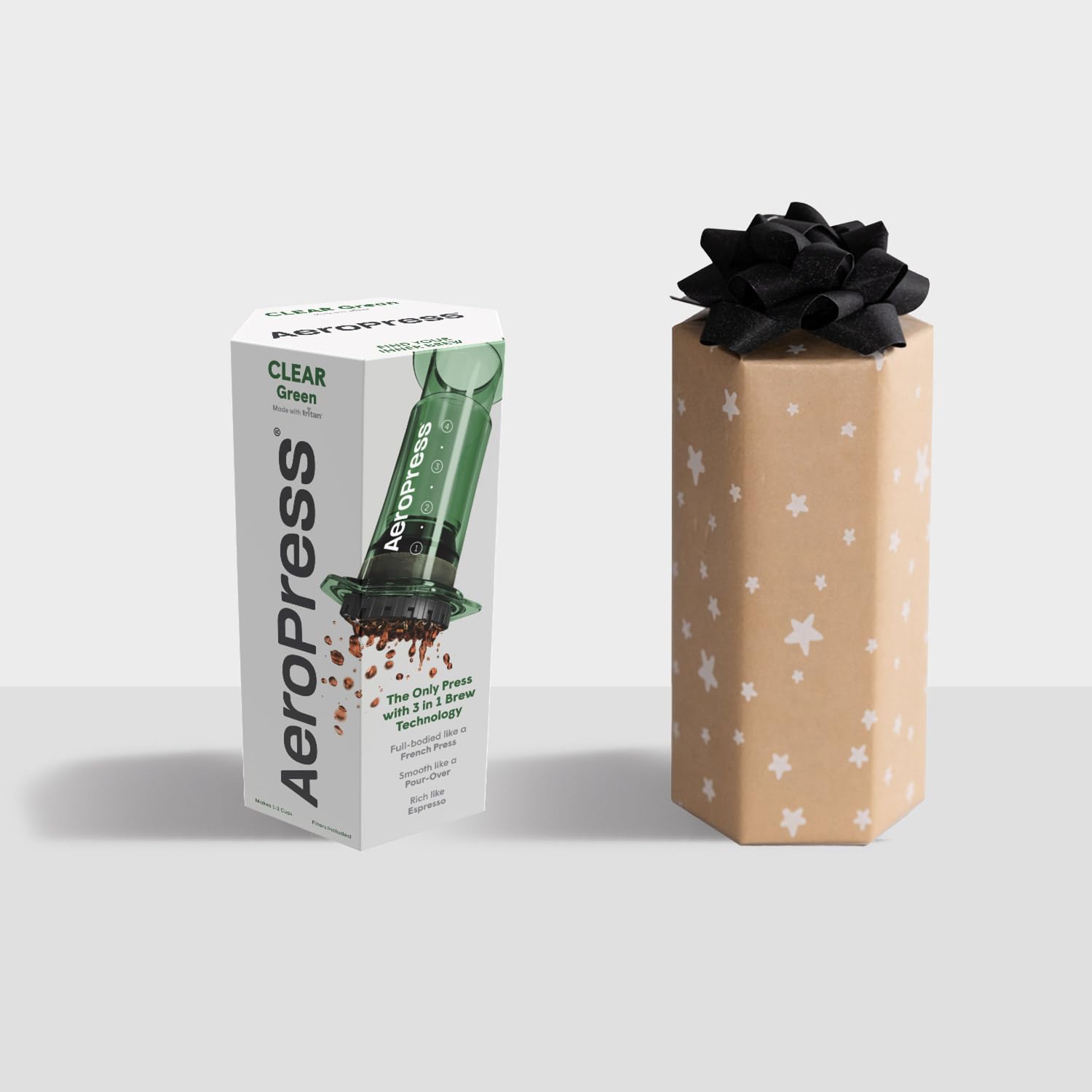 AeroPress Clear Coffee Press 3 In 1 Brew Method Combines French Press, Pourover, Espresso, Full Bodied Coffee Without Grit or Bitterness, Small