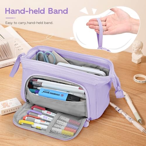 Mamowla Large Pencil Cases for Girls Super Big Pencil Case for Women Zipper Smoothy Pen Case Pouch Holder Stationery Organizer Duarable School Pencil Cases