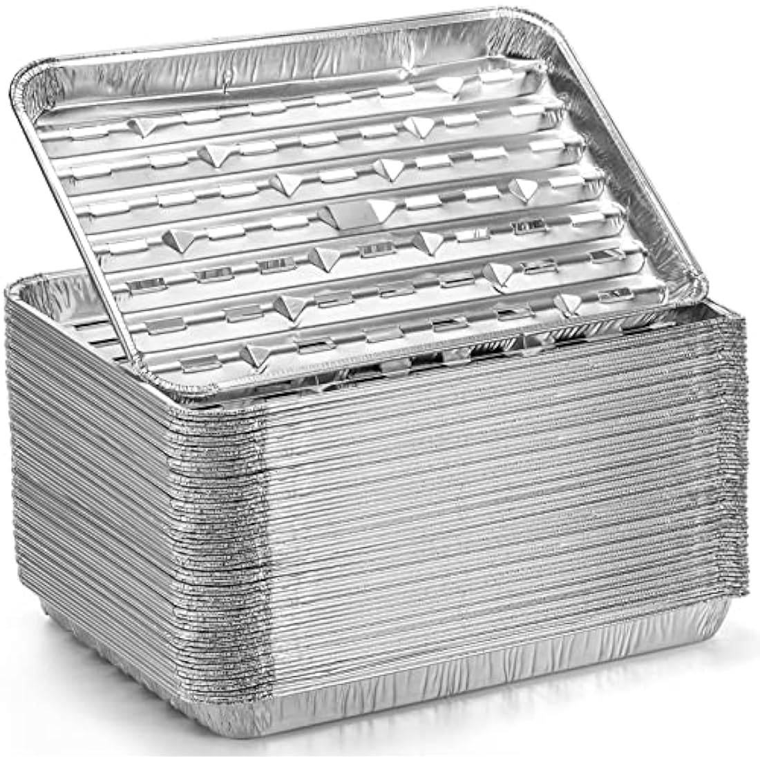 Yesland 30 Pack Disposable Barbecue Tray 34 x 23 x 2.8cm Aluminum Grill Containers Aluminum Foil Pans Barbecue Grilling Trays Baking Plate with Holes for BBQ Grilling Baking