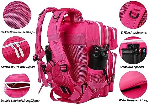 LHI Tactical Military Backpack for Men and Women 25L/35L Army Assault Pack Bag Small Rucksack with Bottle Holder