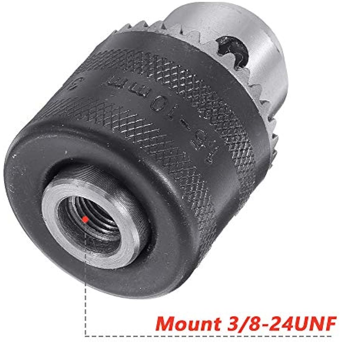 Mesee 1.5-10mm Capacity Drill Chuck SDS Plus Adapter, Mount 3/8-24UNF Quick Change Converter Impact Drive Bits Conversion Tool With Key