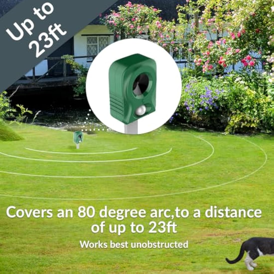 Pestbye® Battery Operated Cat Repellent V2 - Easy To Use Ultrasonic Cat Scarer with HyperResonance Frequency