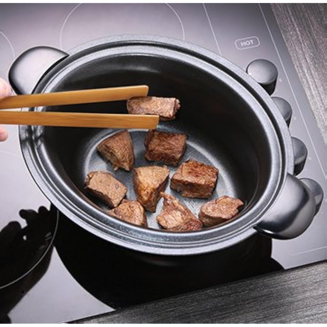 Russell Hobbs 3.5L Stainless Steel Electric Slow Cooker - Cooks upto 4 portions, 3 heat settings, high/low/keep warm, Removable ceramic pot for easy cleaning, Glass lid, Energy saving, 160W, 23200