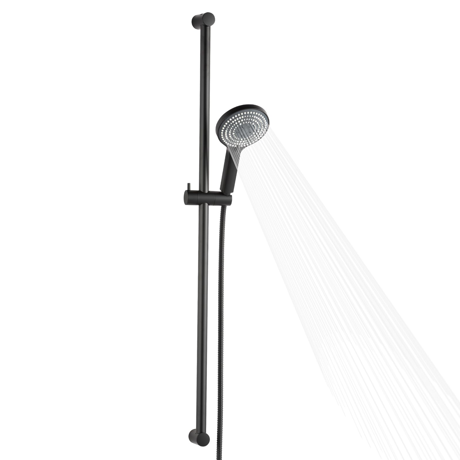 OFFO Shower Slide Bar with 6 Modes Shower Head Set, 1.5m Stainless Steel Hose,Adjustable 100cm Riser Rail and High Pressure Handheld Showerhead,Matte