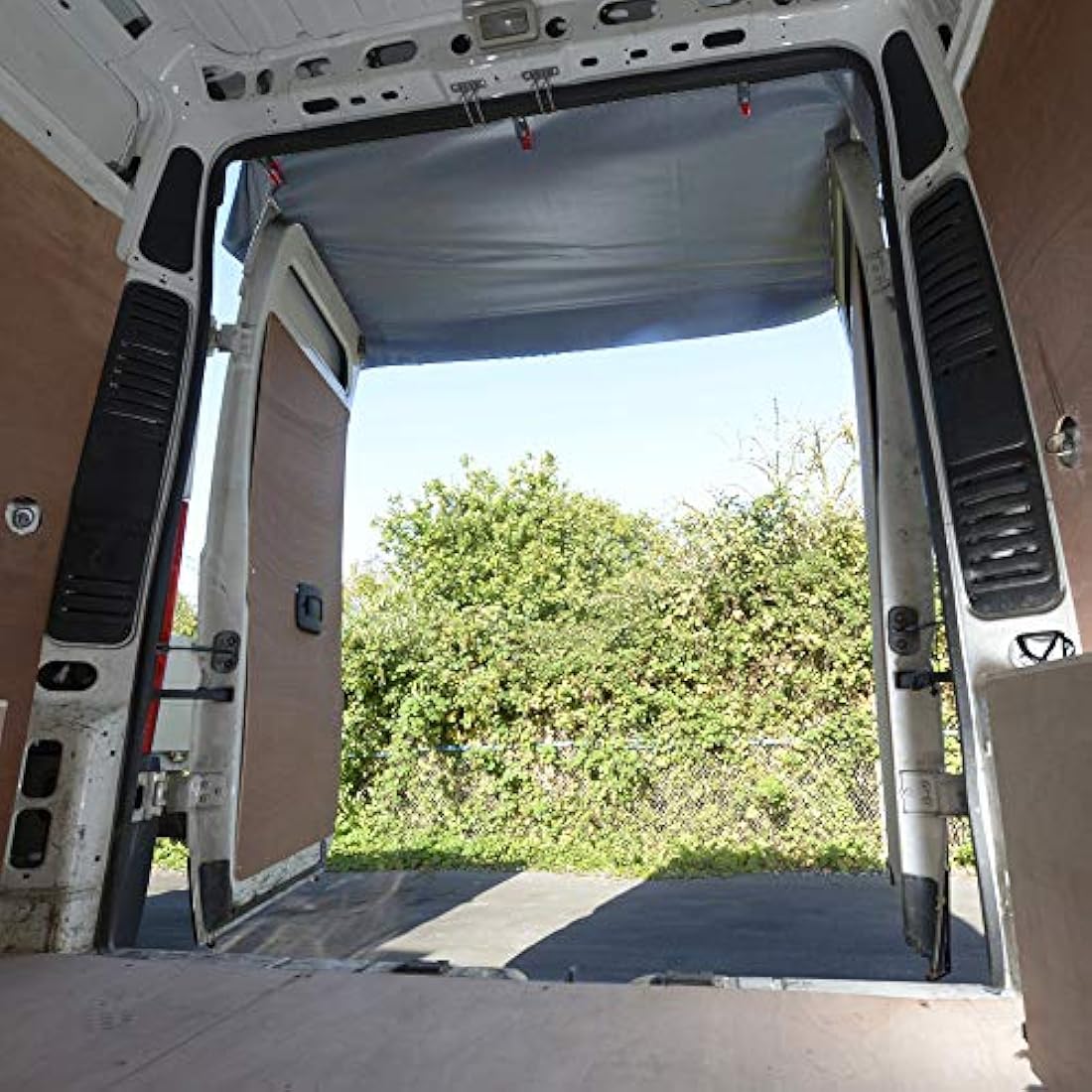 UK Custom Covers BDC508 Tailored Rear Barn Door Awning Cover Black - To Fit Iveco Daily 2014 Onwards