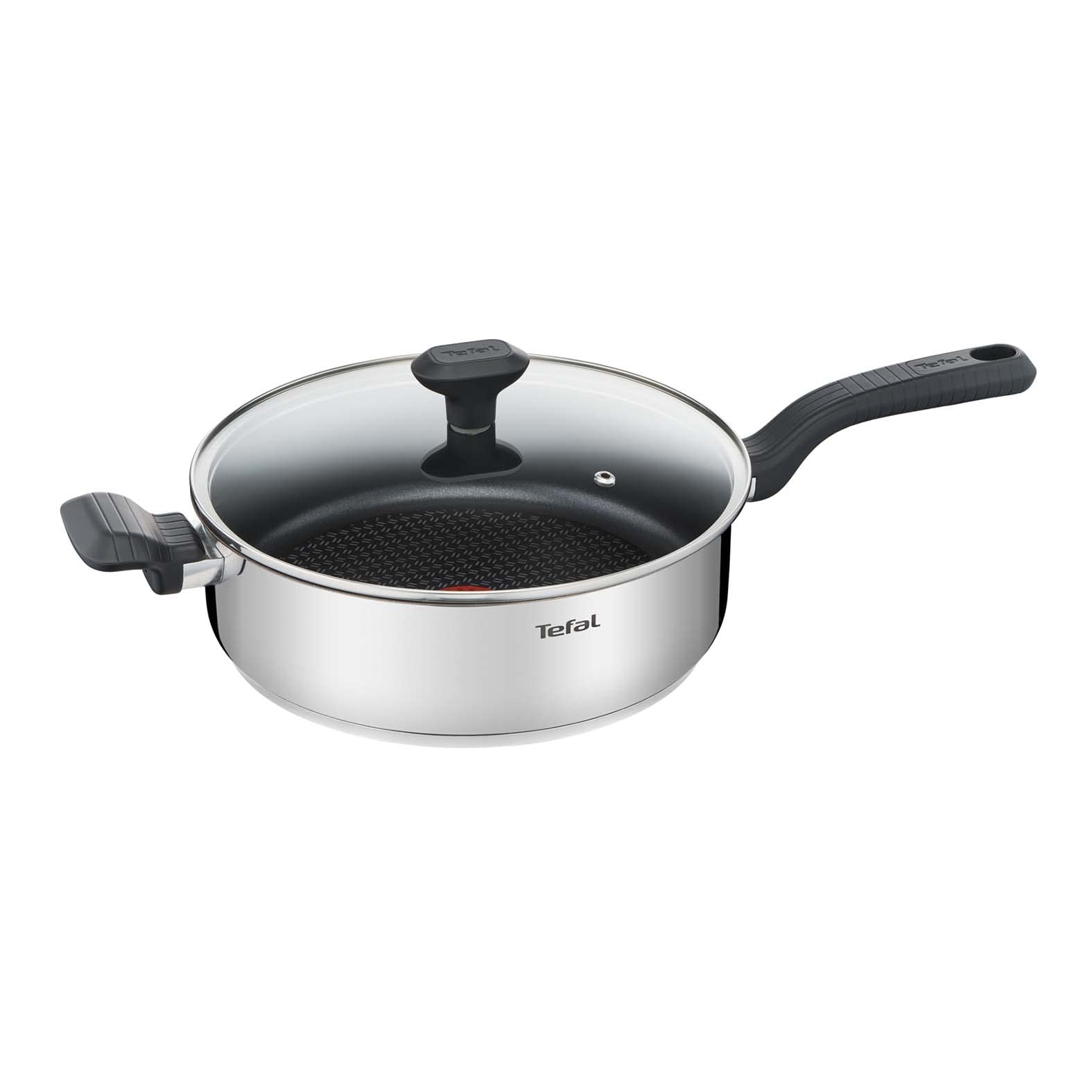Tefal Comfort Max 26cm Stainless Steel Saute Pan Durable Non-Stick Pan with Thermo-Spot Heat Indicator, Induction Compatible Base, Comfortable Grip