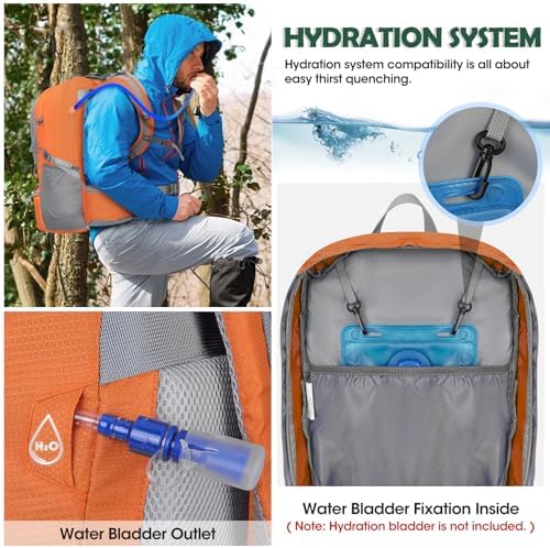 NUBILY Hiking Backpack 50L Waterproof Camping Backpack with Large Shoes Compartment and Wet Pocket Rucksack for Men Women Camping Backpack Lightweight Travel Backpack for Outdoor Sports