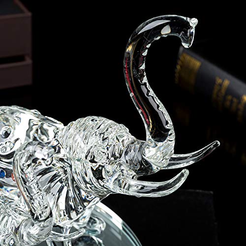 London Boutique Decorative Crystal Glass Animal Elephant Ornament Figurines Giftware Present Mother Child (Mother and Child)