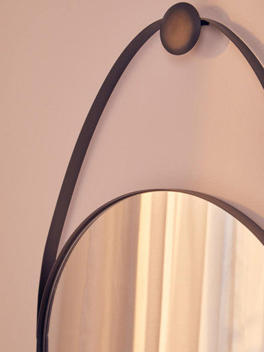 Trento Black Frame Hanging Loop Wall Mirror