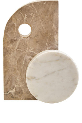 Santino Chocolate And White Marble Sculpture