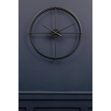 Kent 60cm Dia Large Black Finish Wall Clock