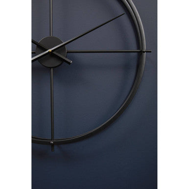 Kent 60cm Dia Large Black Finish Wall Clock
