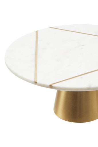 Omari White Marble Cake Stand