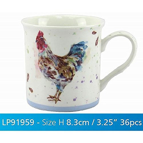 Lesser & Pavey 3.25-Inch Fine China/Porcelain Country Cockerel Suffolk Mug, Multi-Colour