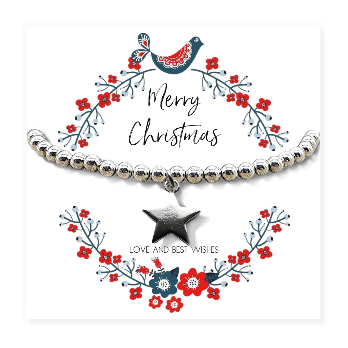 Small Christmas Hamper Silver Star Bracelet & Jewellery Box