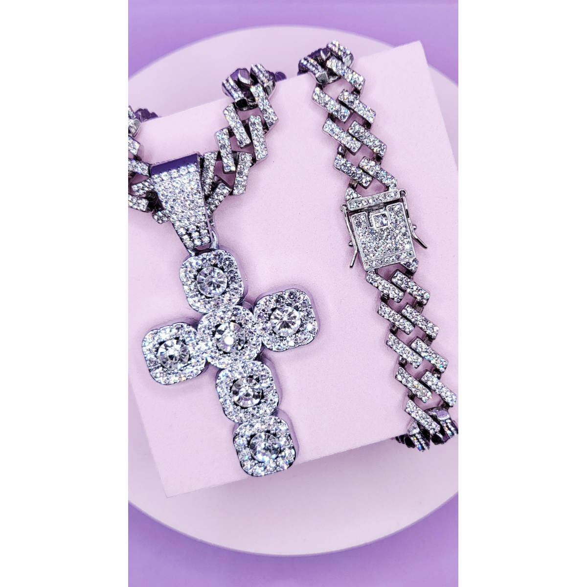 Iced Out Hip Hop Stainless Steel Cross Necklace