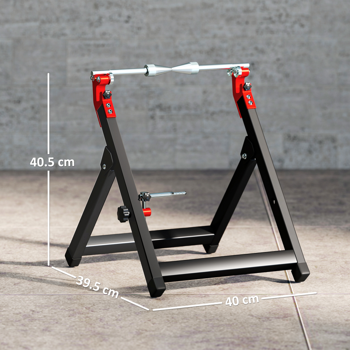 HOMCOM Steel Motorcycle Wheel Balancer Truing Stand with Spoke Wrench, Black
