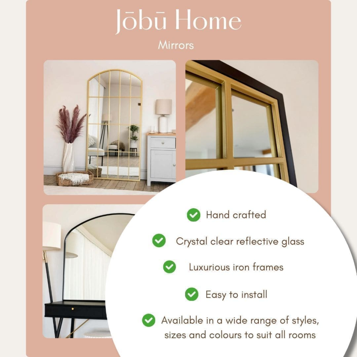 Yoko - Gold Metal Gentle Arch Mirror - 120cm x 95cm