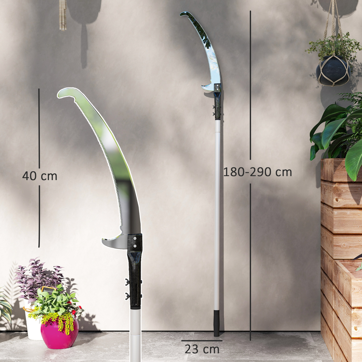 Outsunny 1.8-2.9 m Telescopic Tree Pruner, Tree Lopper Long Reach