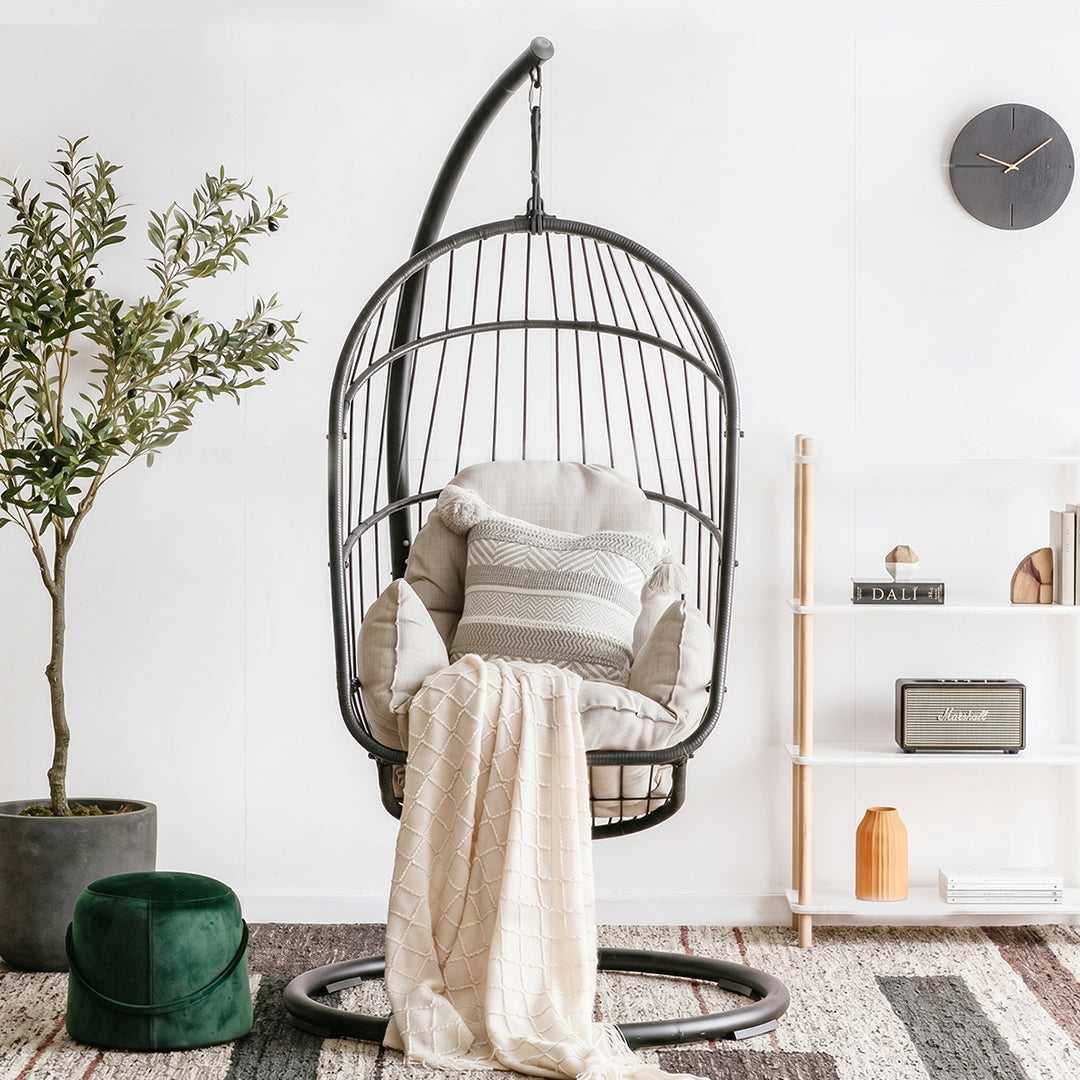 The CAGE Rattan Hanging Chair, Indoor/ Outdoor Furniture