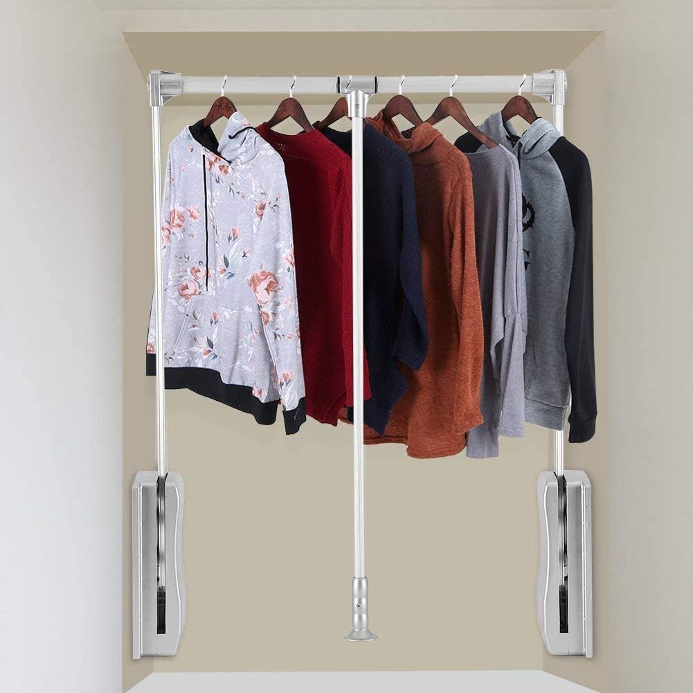 Pull Down Clothes Rail Adjustable 890-1210mm Wardrobe Lift 20KG Nisorpa