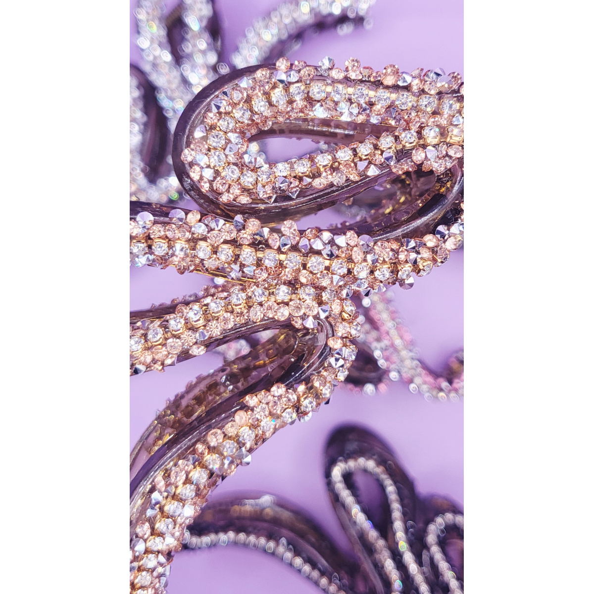 Swirl Rhinestone Sparkly Hair Clamps Pack of 12