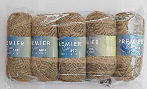 Lot de 5 balles de premier Value DK 50 g TAUPE 2947