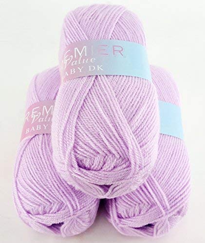king cole PREMIER VALUE BABY DOUBLE KNIT YARN WOOL ACRYLIC 3 PACK (3 X 100G) - LILAC