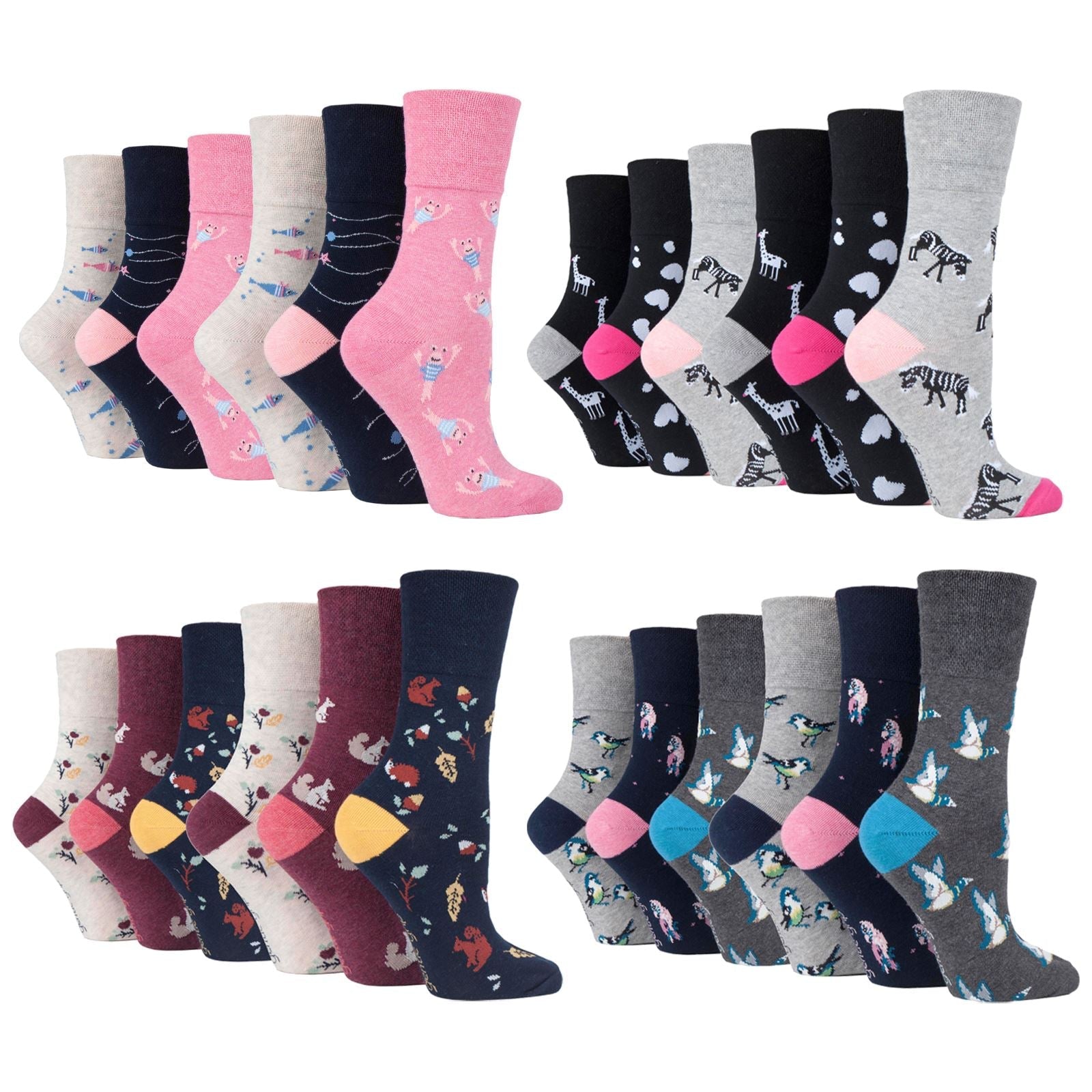 Gentle Grip - Ladies 6 Pack Socks