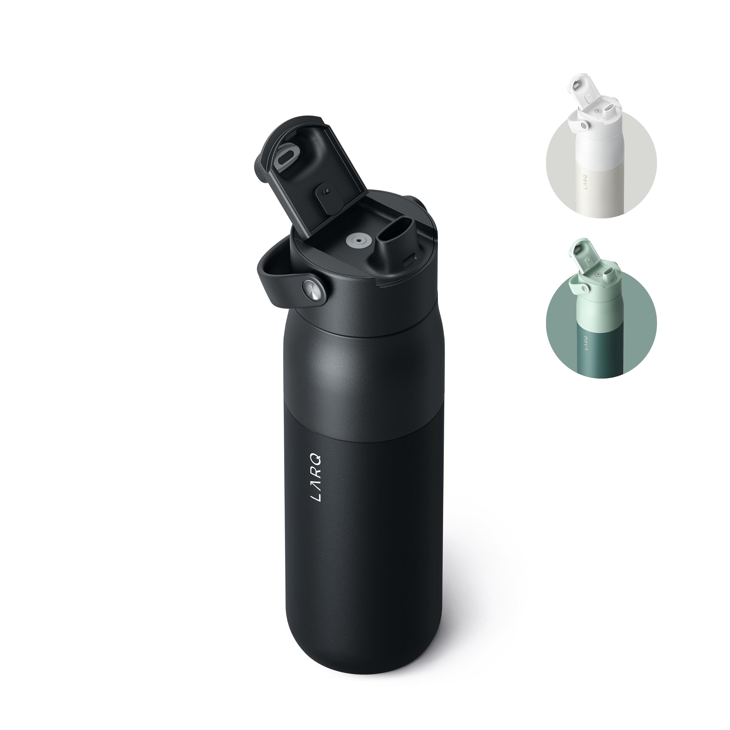 LARQ Bottle Swig Top 23oz - Insulated Stainless Steel Water Bottle with Built-in Silicone Handle | Thermos, BPA Free | Reusable Water Bottle for
