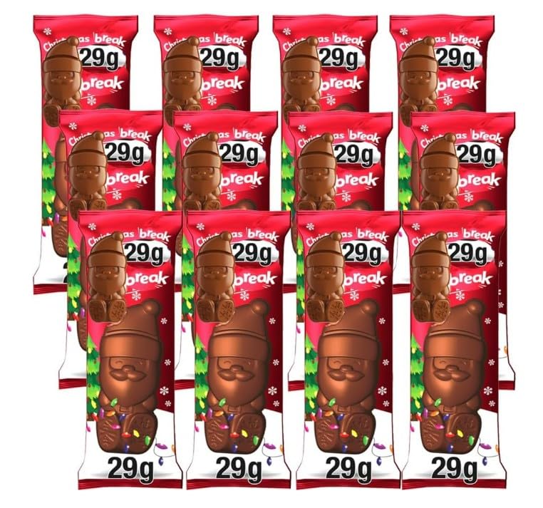 30 Mini Bag of Kitkats Santa Multipack - Christmas Eve Sharing Treat 2025 ? Bulk Milk Chocolate Xmas Gift for Kids and Adults