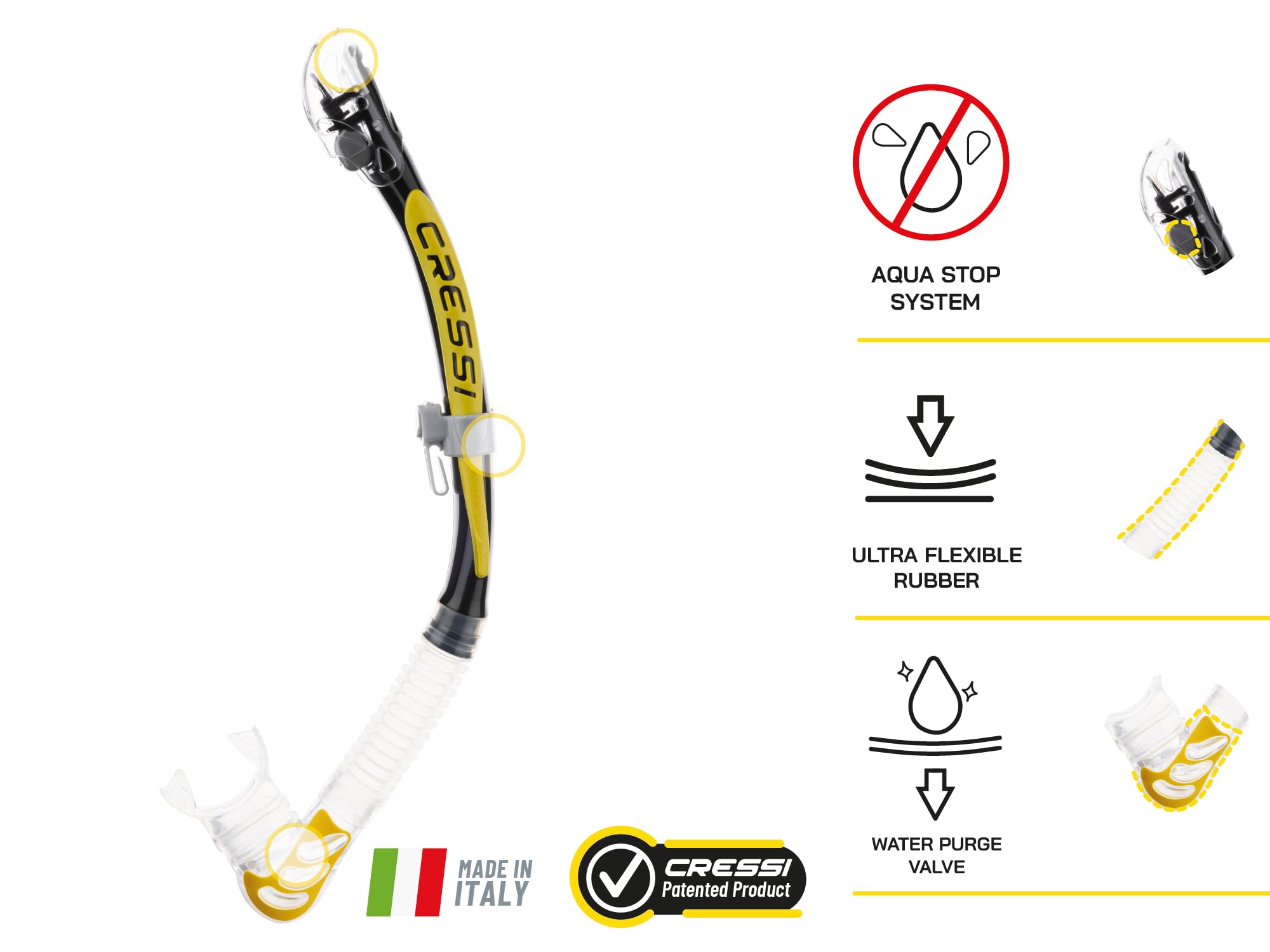 Cressi Big Eyes Evo Alpha Ultra Dry snorkel set snorkel set with snorkel and diving mask waterproof diving mask anti-fog anti-leak tempered glass