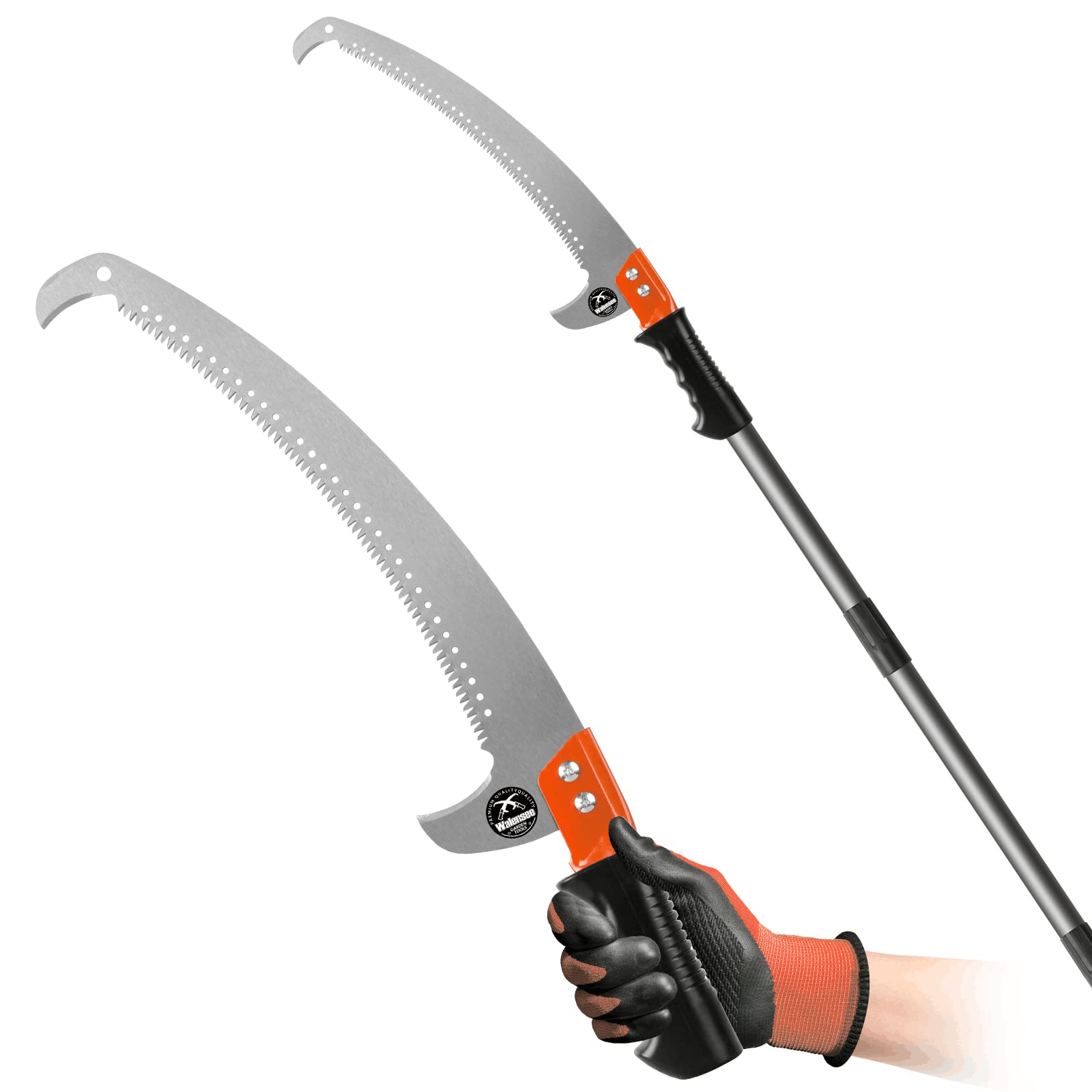 Walensee Pole Saws for Tree Trimming 235cm Lightweight Manual Stainless Steel Extension High Pole Pruning Pole Saw with Blade for Trimmer Branches