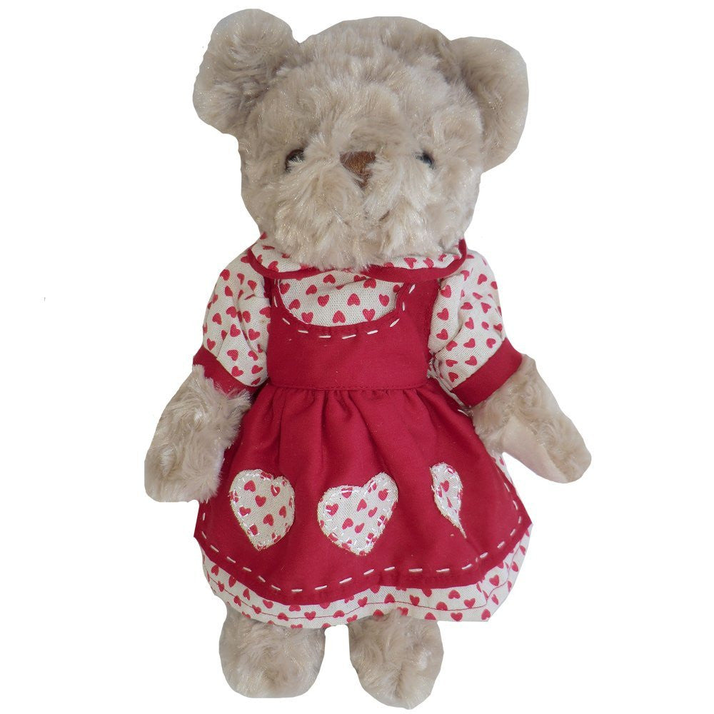 powell craft teddy bear love heart dress 30cm