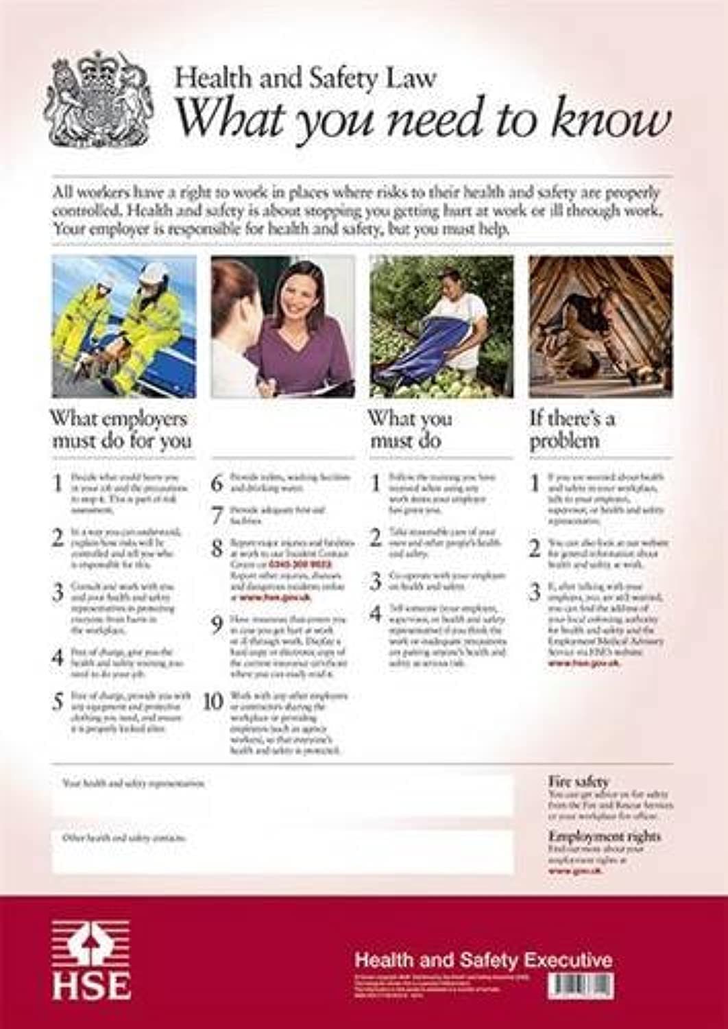 HSE Health And Safety Law Poster A3 FWC30/A3