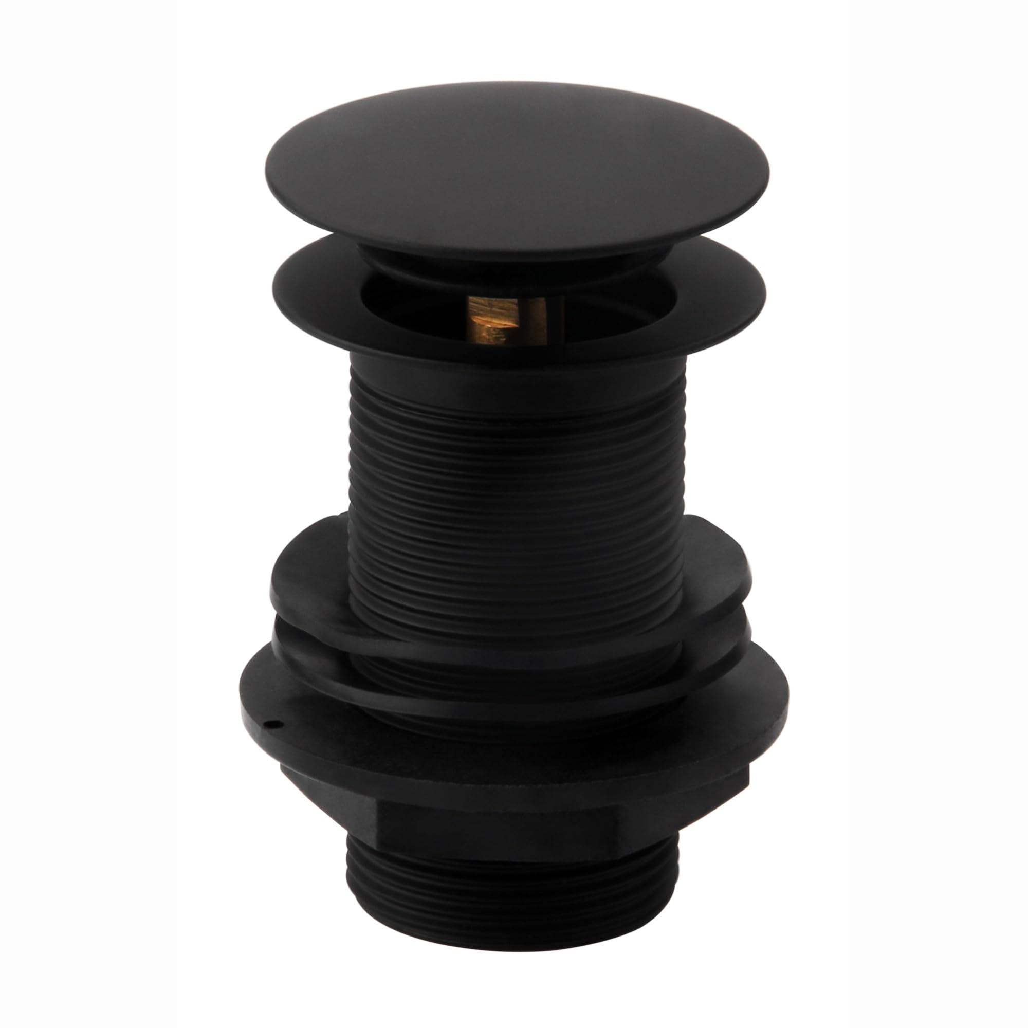 ENKI, W11, Matte Black, Unslotted, Standard 1.1/4" Connection Pop Up Basin Waste Sink Plug, Click Clack, Allows Water to Drain Away, Durable Finish,