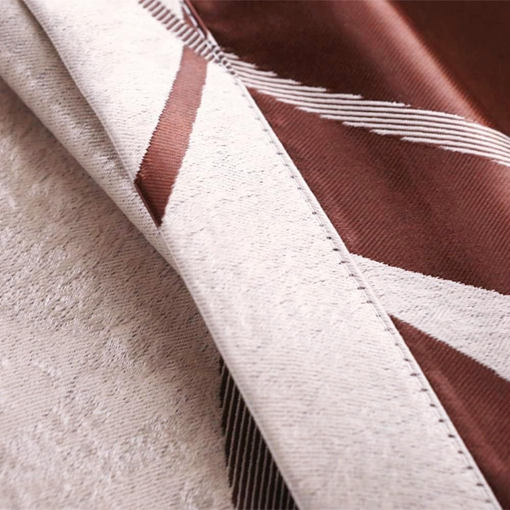 MYRU 1 Pair Rod Pocket Curtains for Bedroom Modern Striped Curtains for Living Room (Coffee,2 Panels 66x90 Inch)
