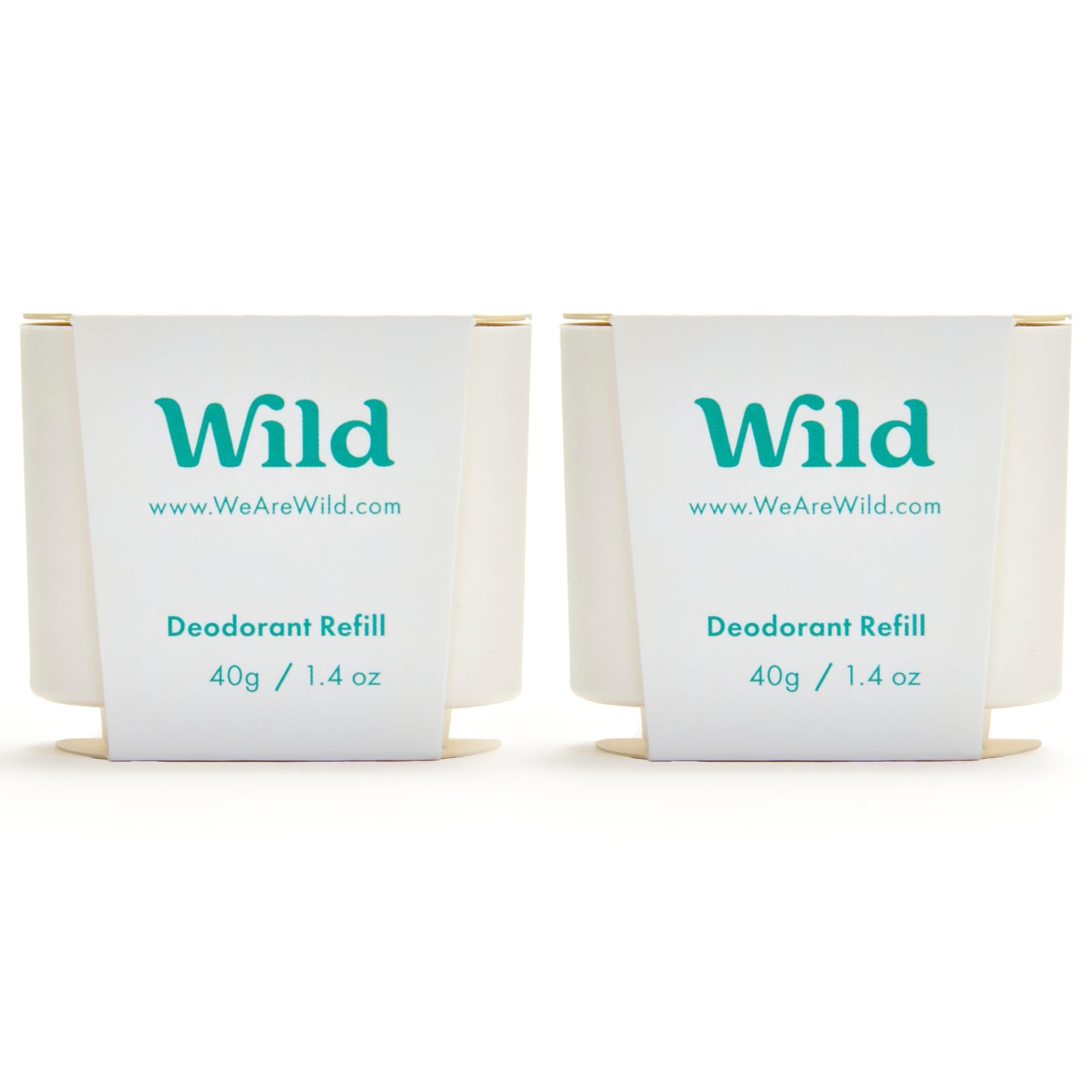 Wild - Natural Refillable Deodorant - Fresh Cotton & Sea Salt Refill Duo Pack - Vegan & Eco-Friendly - Aluminium Free - Long Lasting Protection -