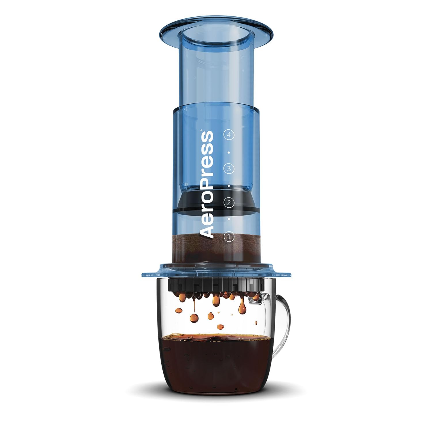 AeroPress Clear Coffee Press 3 In 1 Brew Method Combines French Press, Pourover, Espresso, Full Bodied Coffee Without Grit or Bitterness, Small