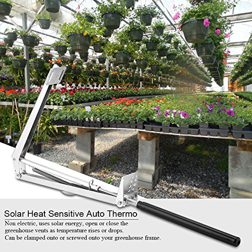 Automatic Greenhouse Opener, Solar Energy Heat Sensitive Temperature Controlled Automatic Vent Opener Up to 15lb Load Capacity 18 inch Window Opening