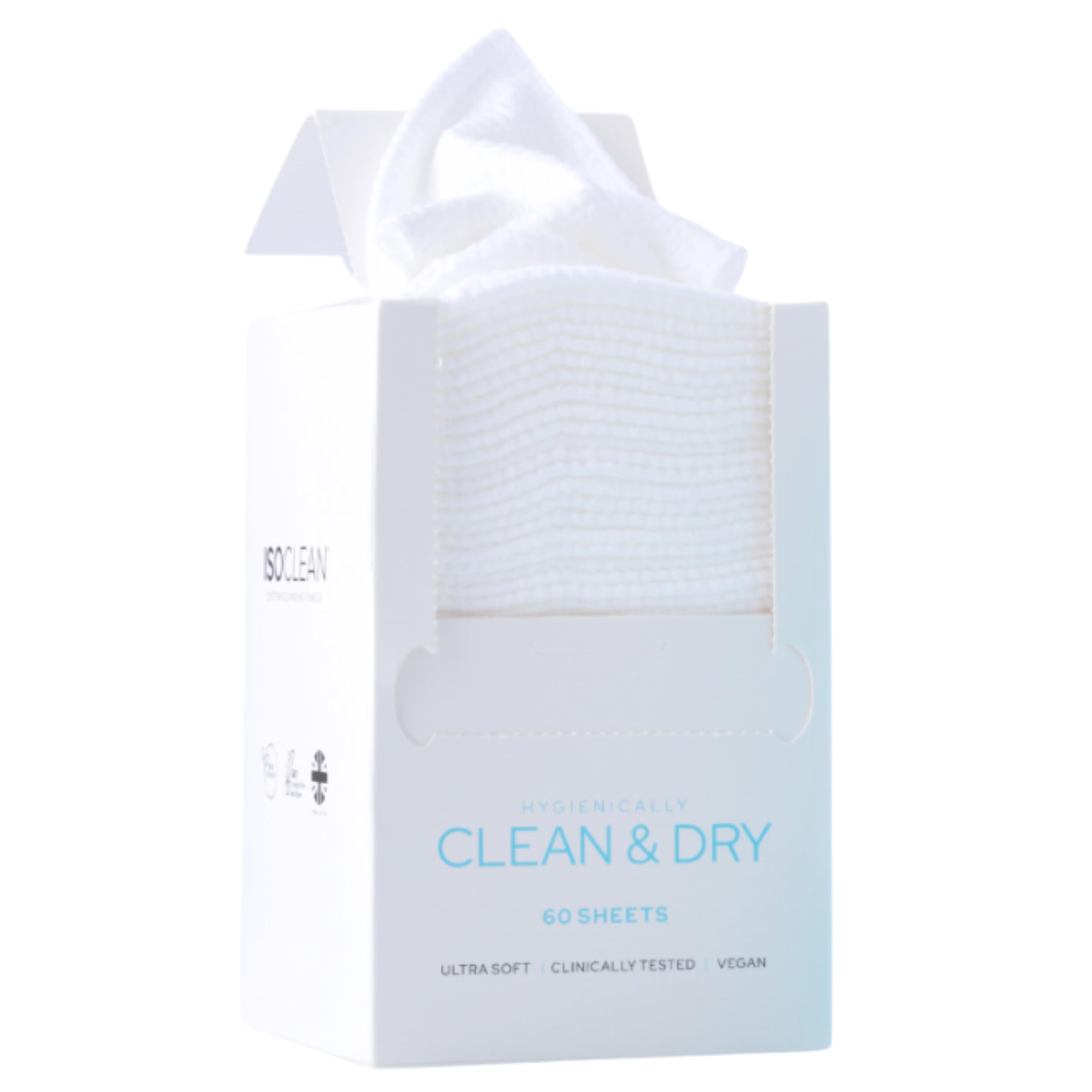 ISOCLEAN Disposable Face Towel - Soft Cotton Dry Wipes for Make-up Removal, Facial Cleansing & Skincare - Dual-Texture Design, Gentle Face Cloth for