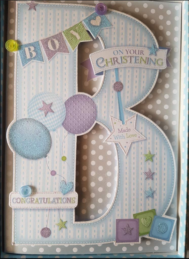Baby Boy - christening day - Boxed Card