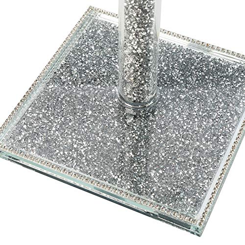 London Boutique Crystal Kitchen Mug Holders Free Standing Sparkle Crushed Diamond Filled Square base 15.7 Inches Height