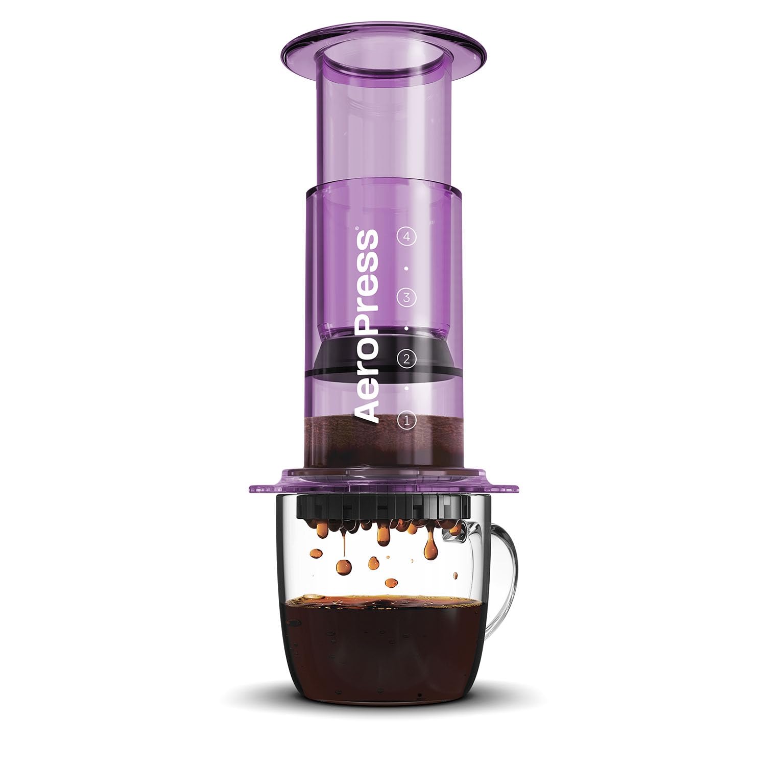 AeroPress Clear Coffee Press 3 In 1 Brew Method Combines French Press, Pourover, Espresso, Full Bodied Coffee Without Grit or Bitterness, Small