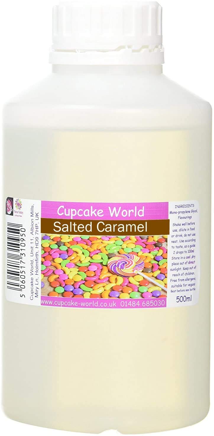 Cupcake World Liquid Baking Food Flavourings Essence Salted Caramel 500ml