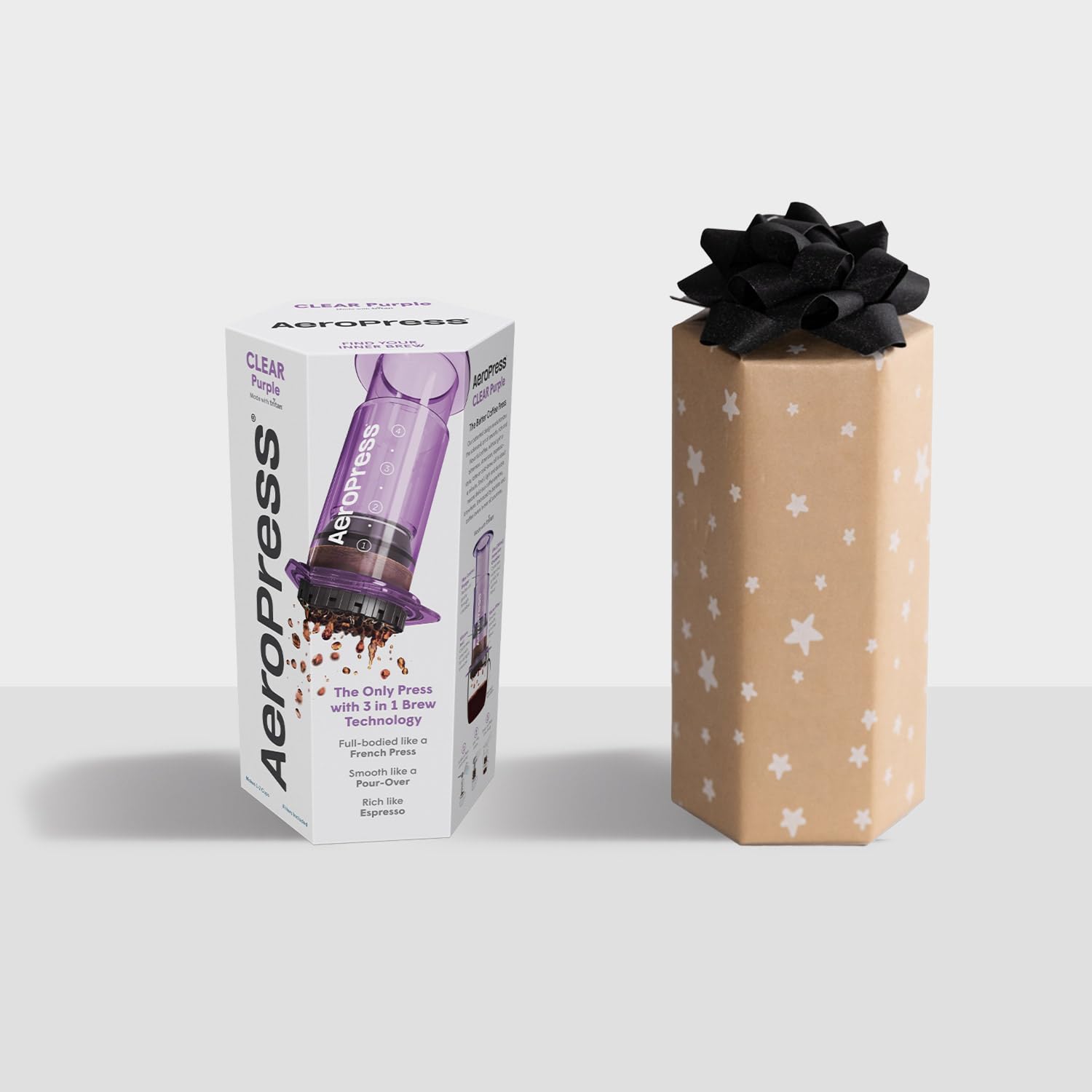 AeroPress Clear Coffee Press 3 In 1 Brew Method Combines French Press, Pourover, Espresso, Full Bodied Coffee Without Grit or Bitterness, Small